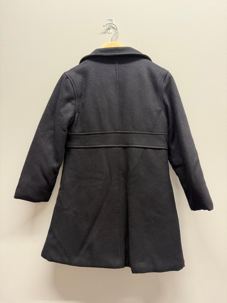 Lullah Bette Dress Coat – M (6–7Y) | Black Single-Breasted Collar, Imperfect - Nest and Sprout-Consignment