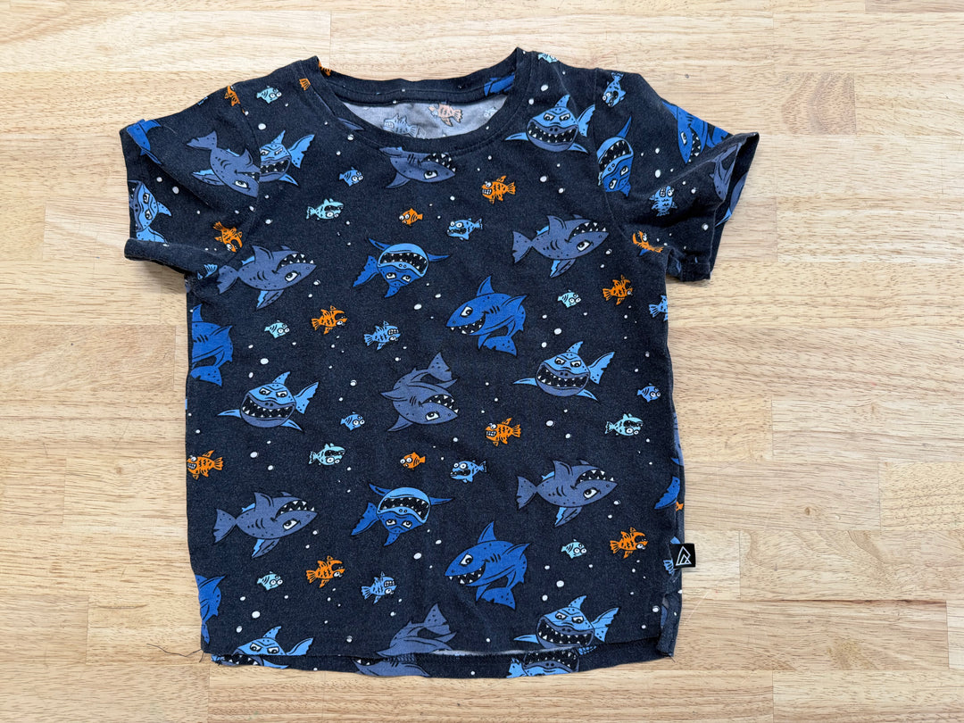Ripzone Shark Shirt – 3T | Charcoal Short Sleeve
