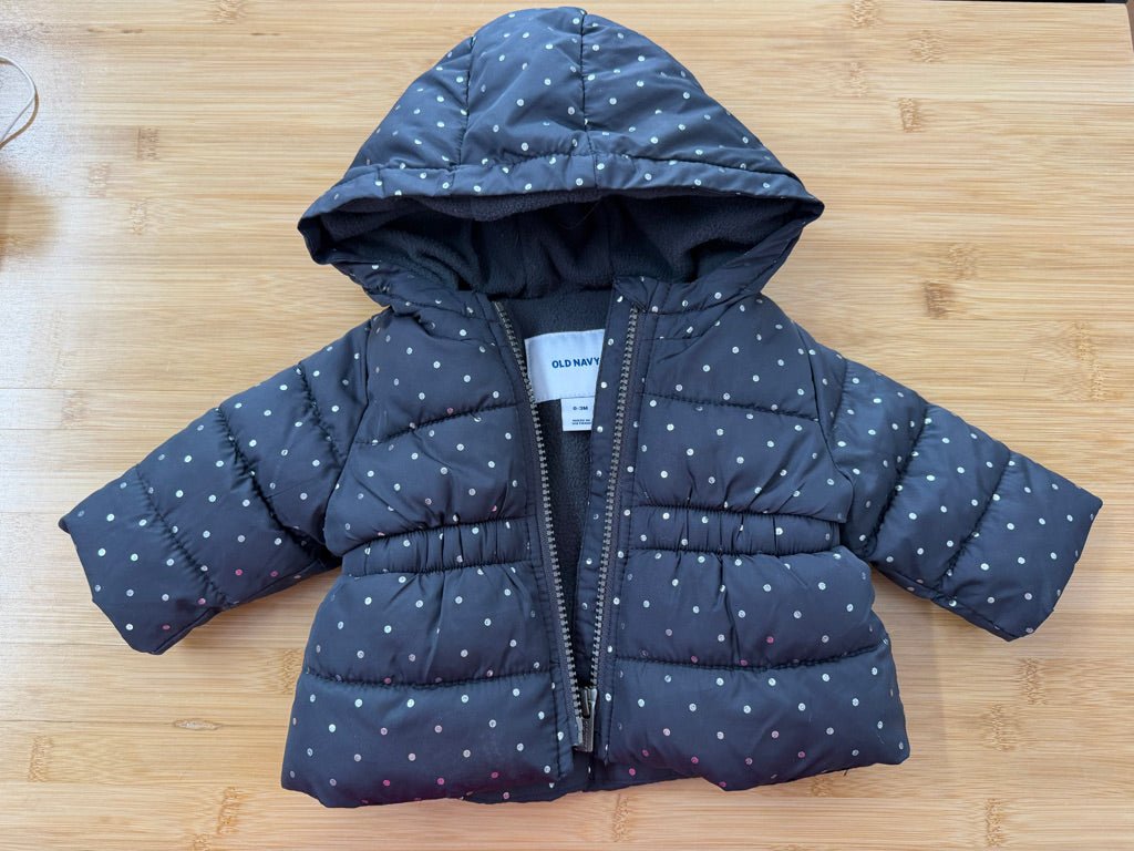 Old Navy Grey Puffer Jacket – 0–3M - Nest and Sprout-Consignment