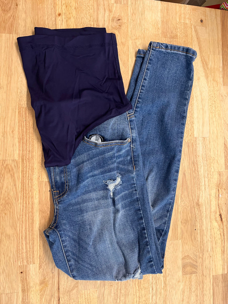 Pink Blush Size 30 Distressed Denim Maternity Jeans
