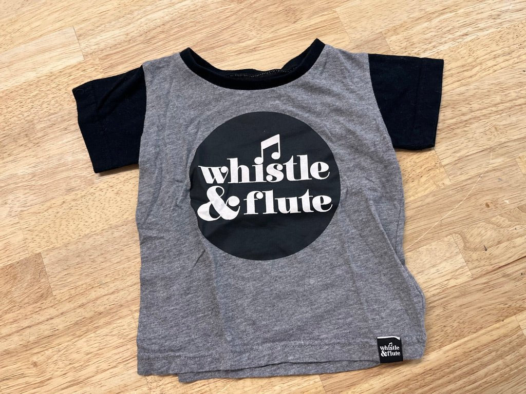 Whistle & Flute 6–12M – Grey Logo Graphic Tee - Nest and Sprout - Consignment