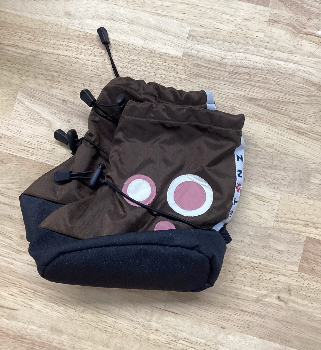 STONZ XL Booties – Brown with Pink Polka Dots