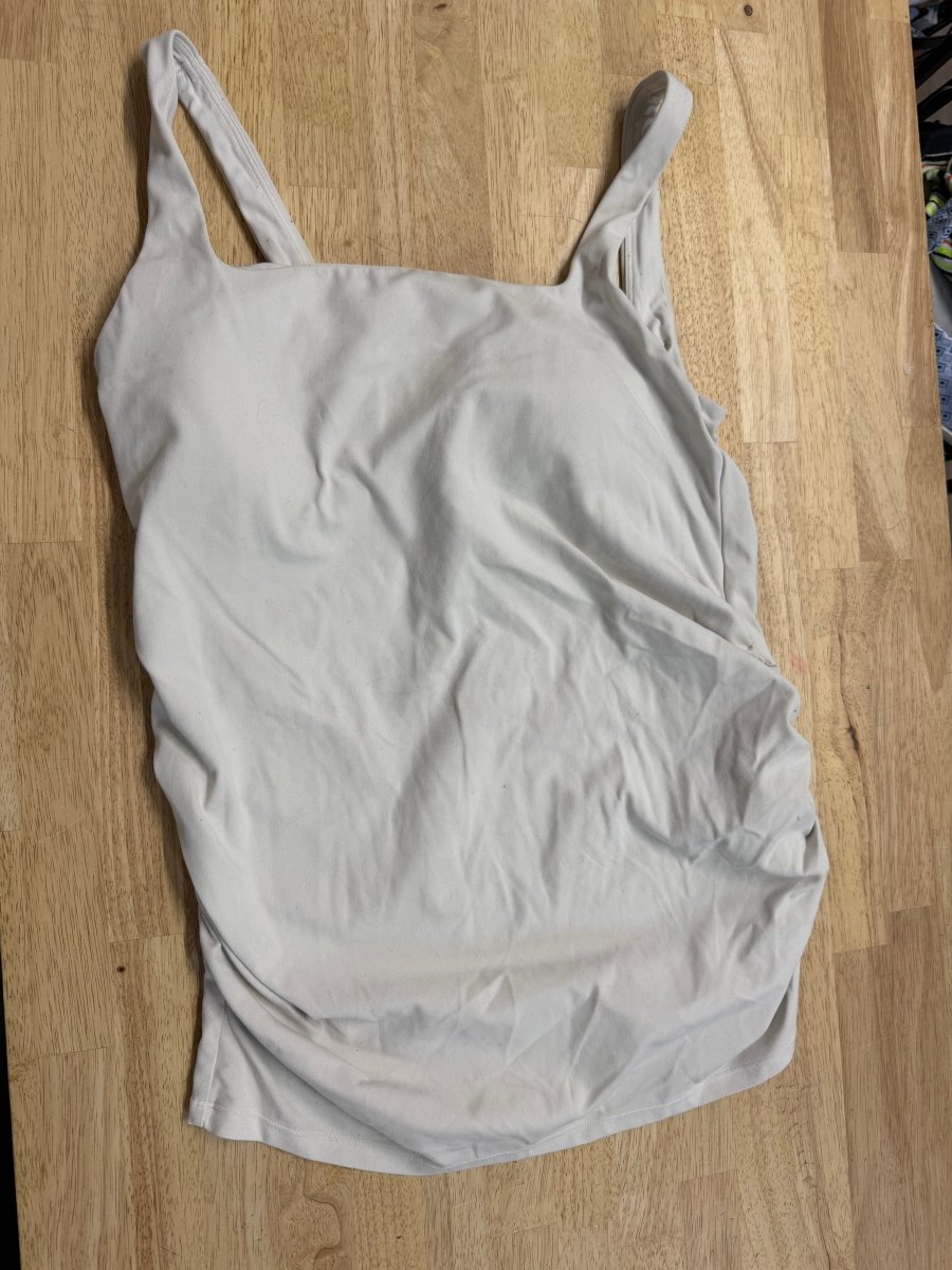 Bravado Maternity Top – Estimated Medium/Large | White | Square Neckline - Nest and Sprout-Consignment