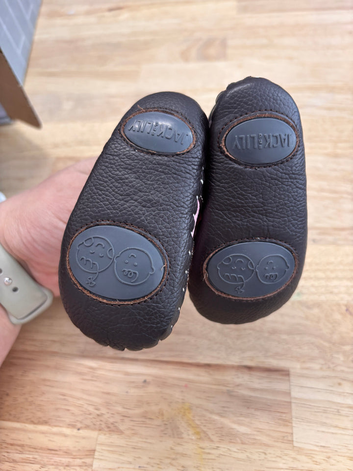 Jack & Lily Leather Early Walkers - Pink/Brown