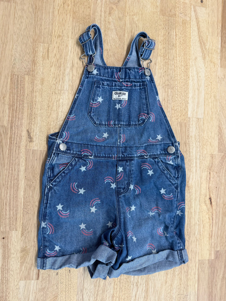 OshKosh Star Print Denim Short Overalls – 5T