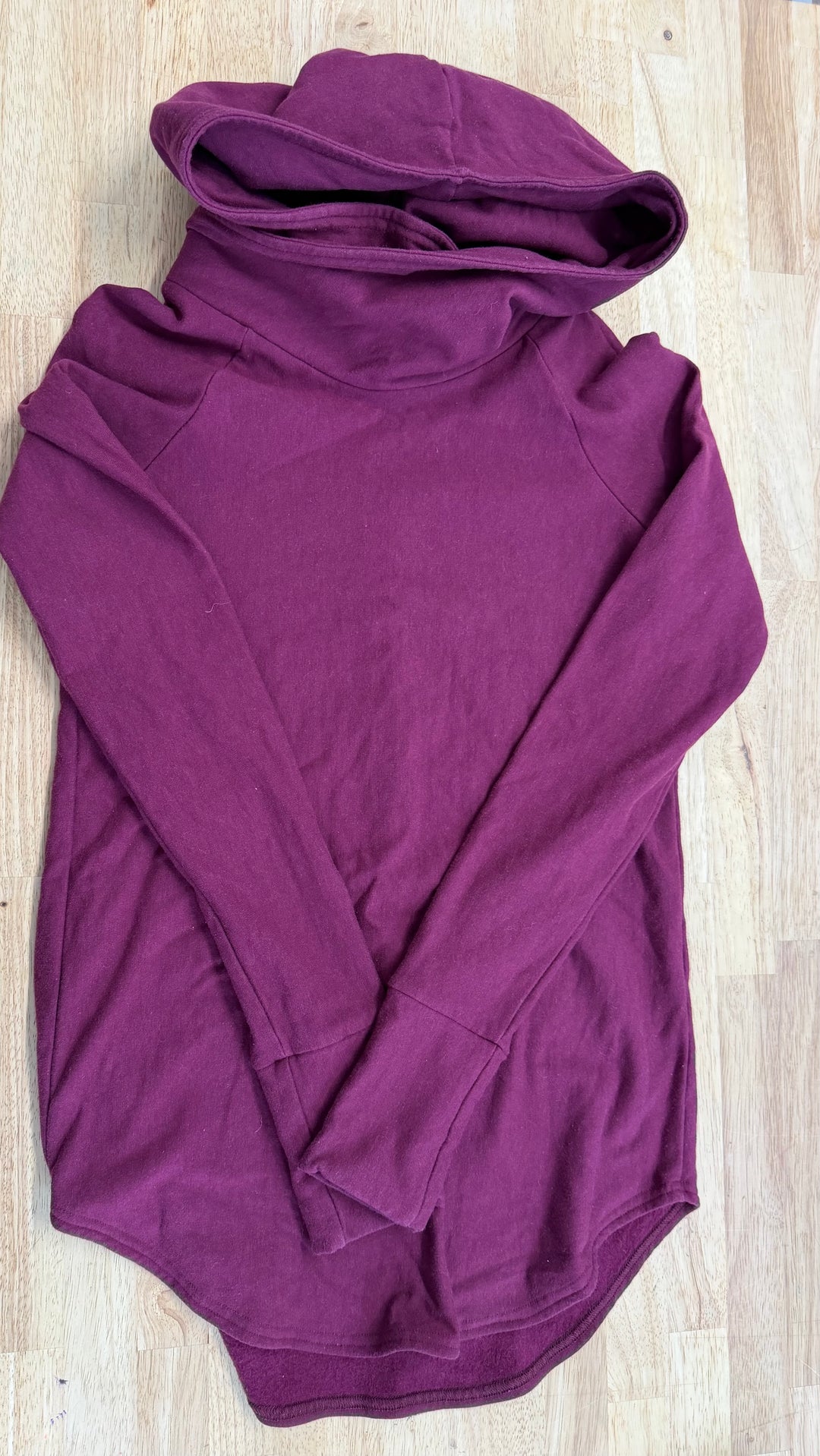 Little Haven Designs Cowl Neck Hoodie –  S | Burgundy