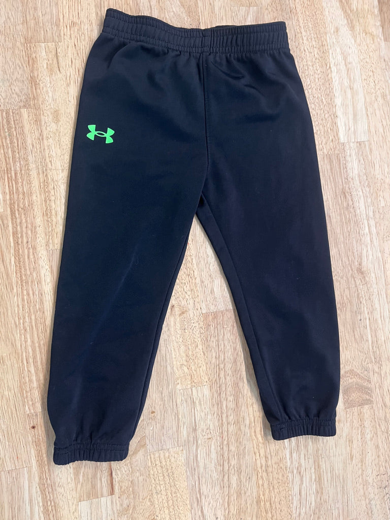 Under Armour Track Pants – 24M | Black Green Logo Elastic | Play