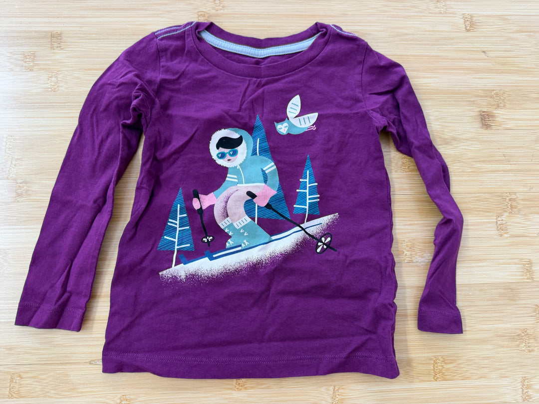 Tea Collection Skiing Girl Purple Long Sleeve Shirt – 3