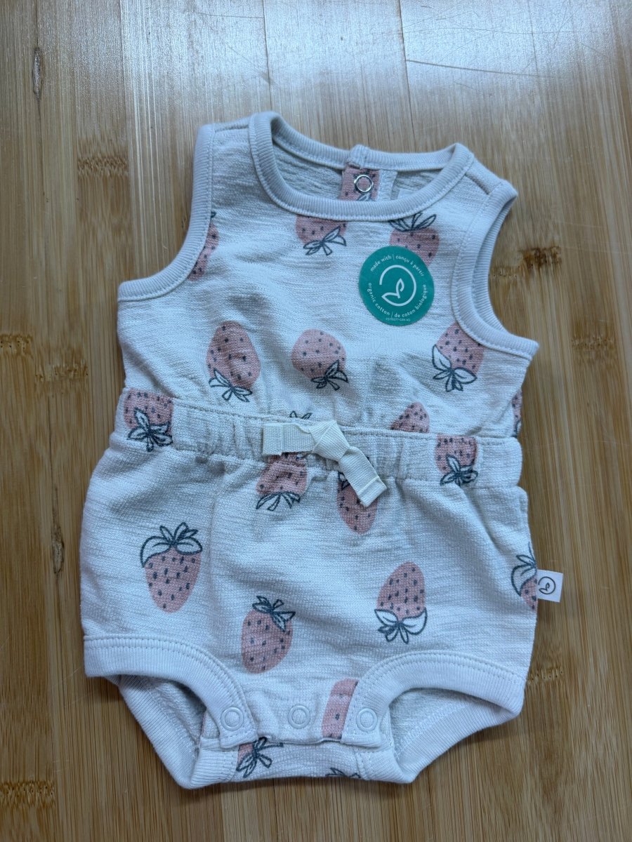 Little Planet by Carter's Romper – NB Cream with Strawberry Print NWOT - Nest and Sprout-Consignment