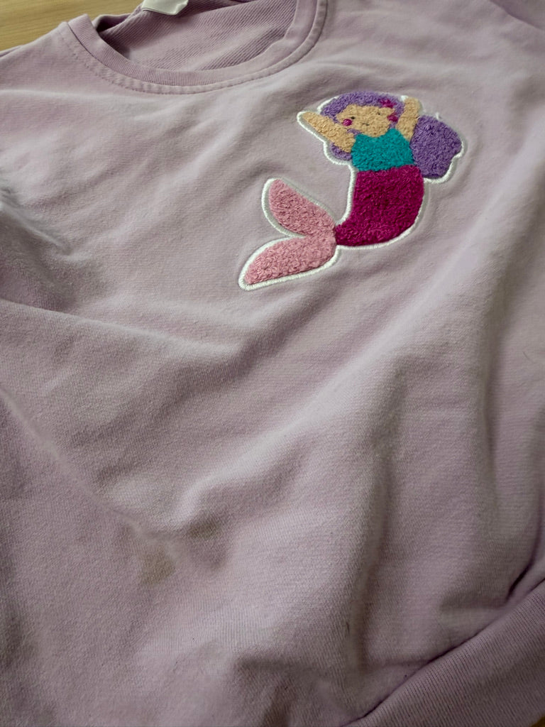 Angel Dear Mermaid Patch Sweater – 2 | Purple Oversized Organic Cotton/Spandex | Play