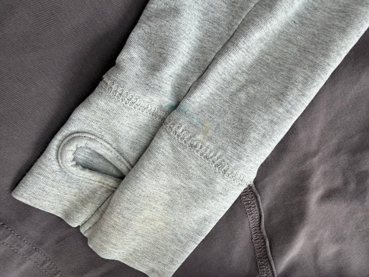 Peekaboo Beans Colourblock Hoodie – 6 | Charcoal, Green and Purple