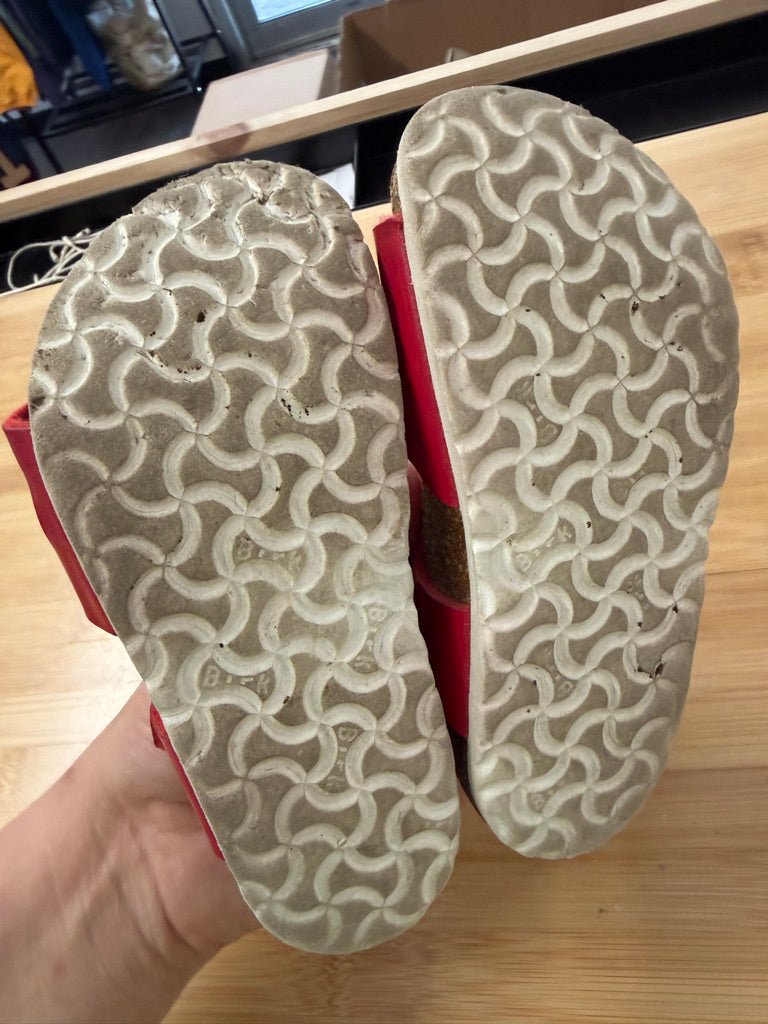 Birkenstock Double Buckle Sandals – EU 26 (US 9) | Red Metallic - Nest and Sprout-Consignment