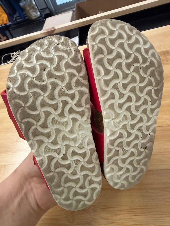 Birkenstock Double Buckle Sandals – EU 26 (US 9) | Red Metallic - Nest and Sprout-Consignment