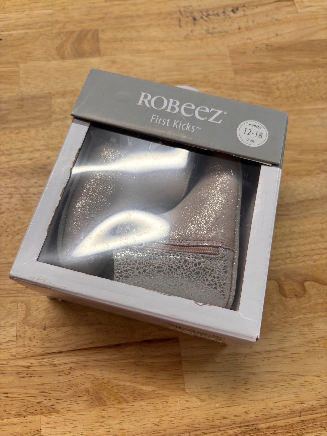 Robeez Silver Sparkle Madison Soft-Sole Boots 12-18M (NIB) NTW