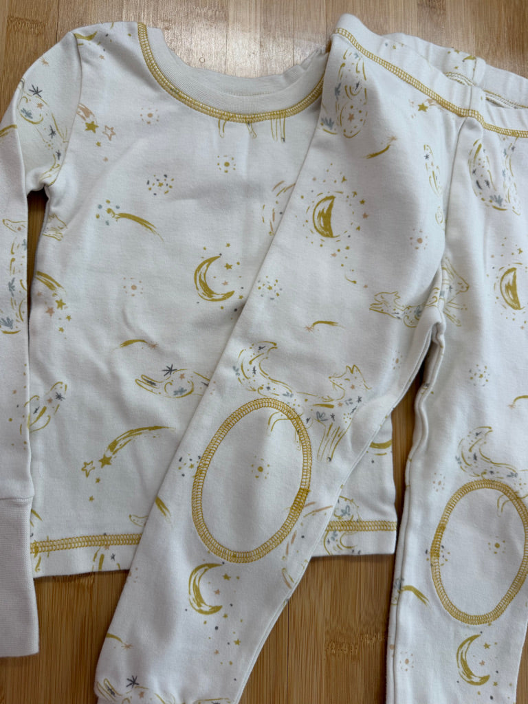 Pehr Two-Piece Cotton PJ Set – 2/3T | Cream Star Print