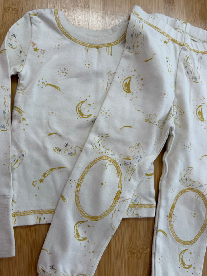 Pehr Two-Piece Cotton PJ Set – 2/3T | Cream Star Print