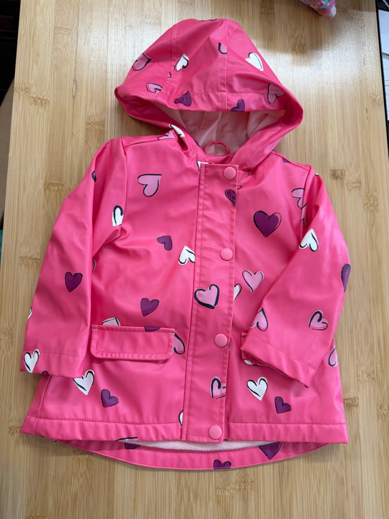 Joe Fresh Rain Jacket – 12–18M | Pink Hearts | Play - Nest and Sprout-Consignment