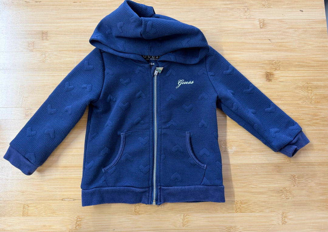 Guess Zip-Up Hoodie – 12 Months | Navy | Quilted Hearts