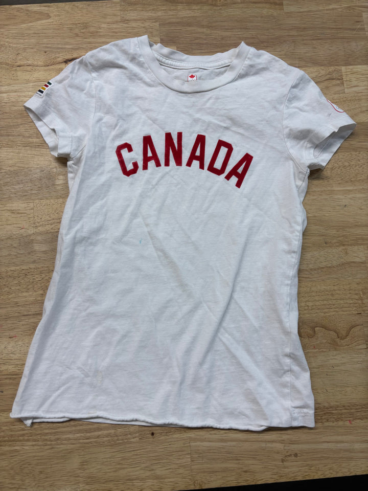 HBC Olympic Stripes Canada Shirt White | Size 7/8