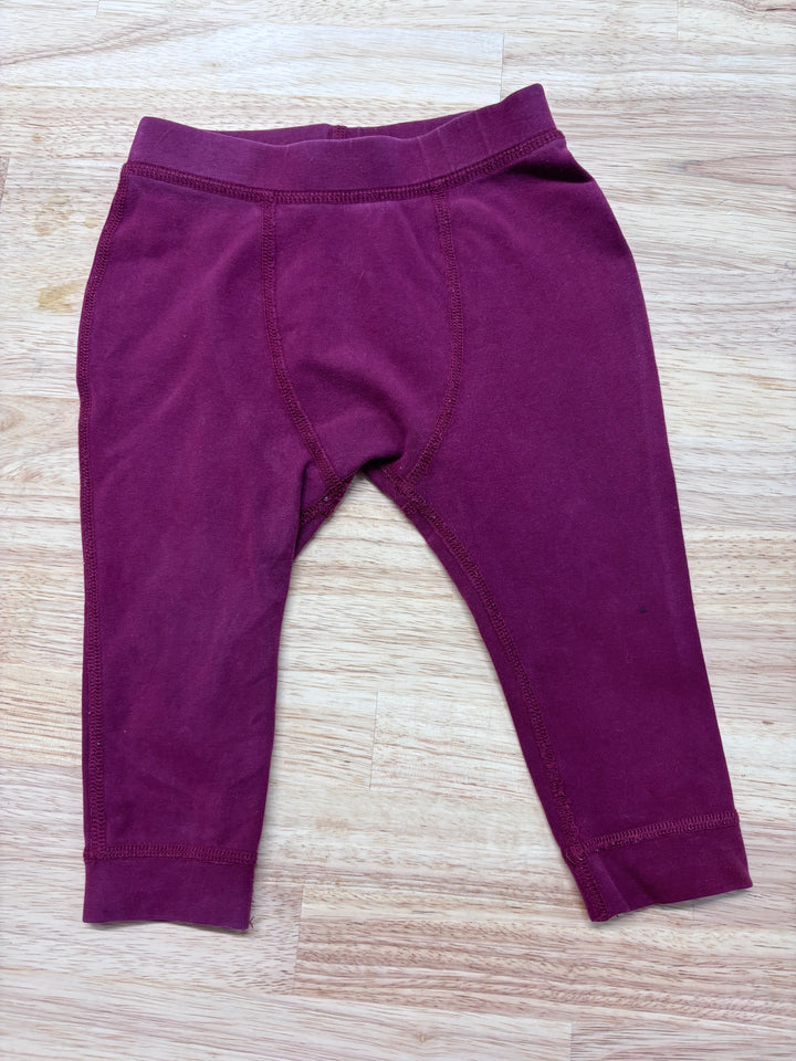 Peekaboo Beans Burgundy 6-12 Month Baby Leggings