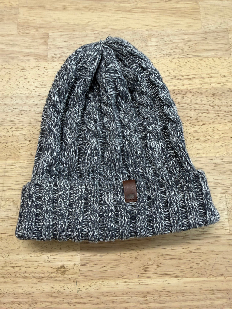 Roots Cable Knit Toque – One Size (23cm) | Grey and Black