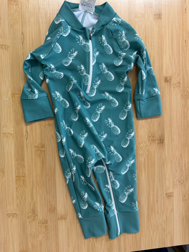 Honeysuckle Pineapple Romper – 6–12M | Green