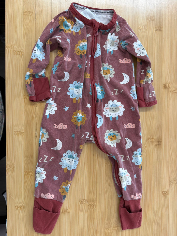 Good Luck PJs Bamboo Sleeper – 6-12M | Reddish Sleepy Sheep | Play
