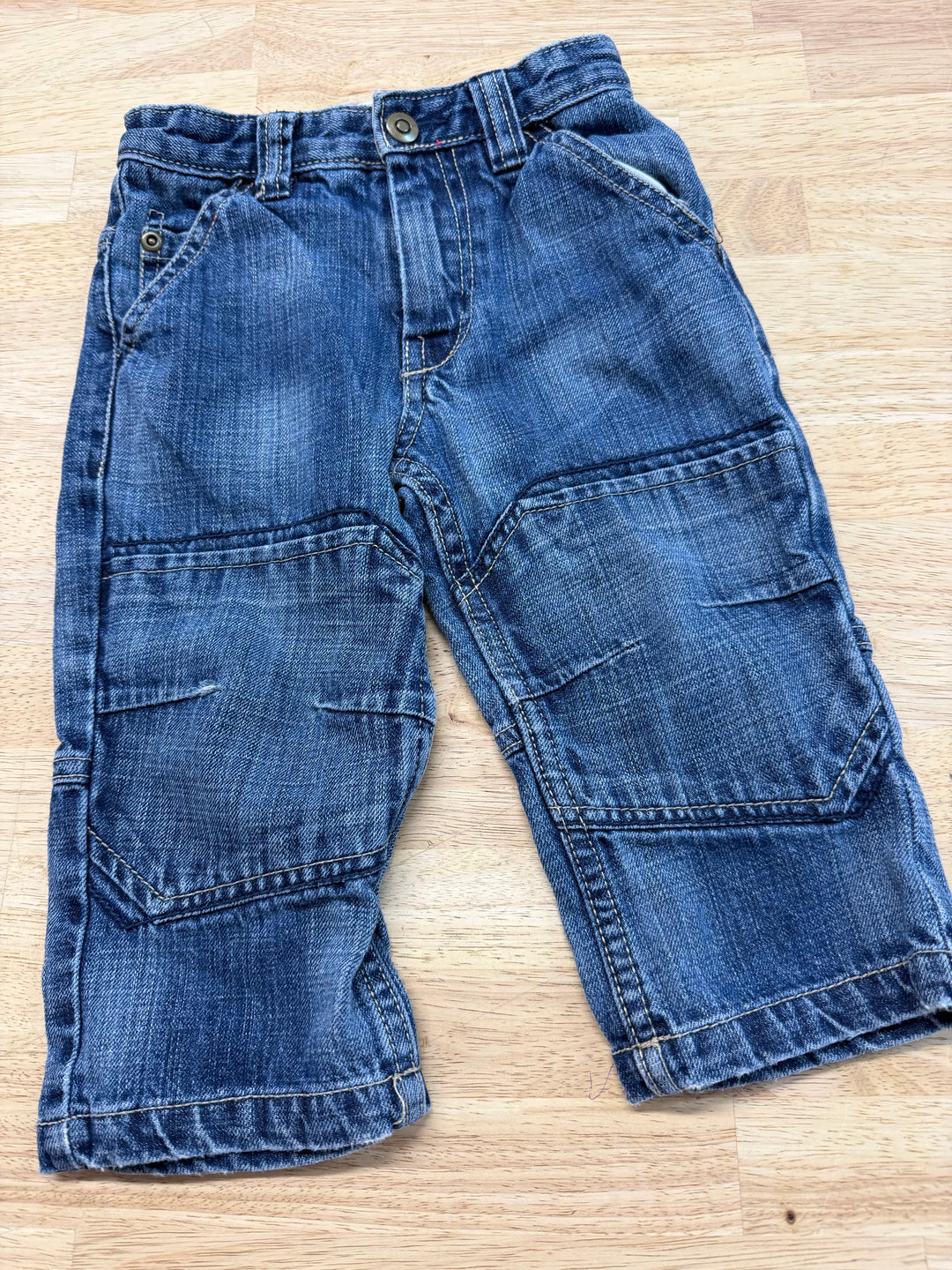 Joe Fresh Reinforced Knee Jeans – Toddler 1 (12-18) | Medium Wash Adjustable Inside