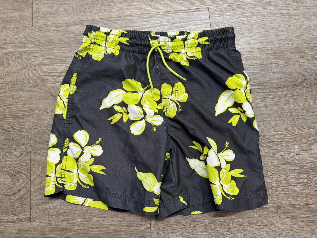 Old Navy Swim Shorts – 14–16 | Green Tropical Floral on Grey