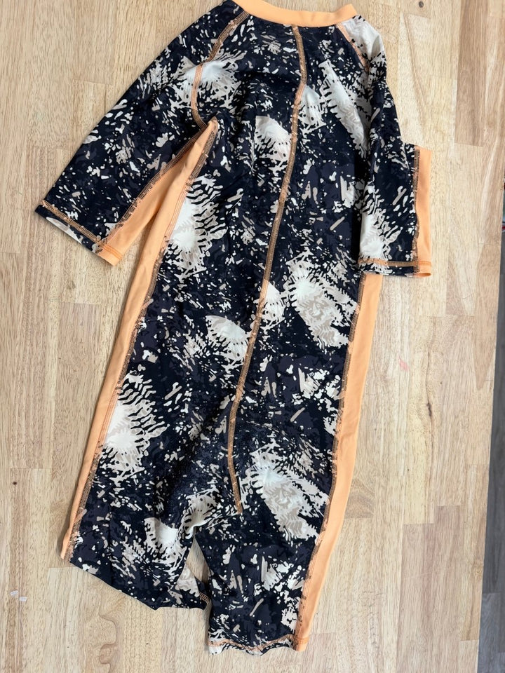 Reima Vesihiisi Sunproof One-Piece Swimsuit – 9Y | Orange & Black - Nest and Sprout-Consignment