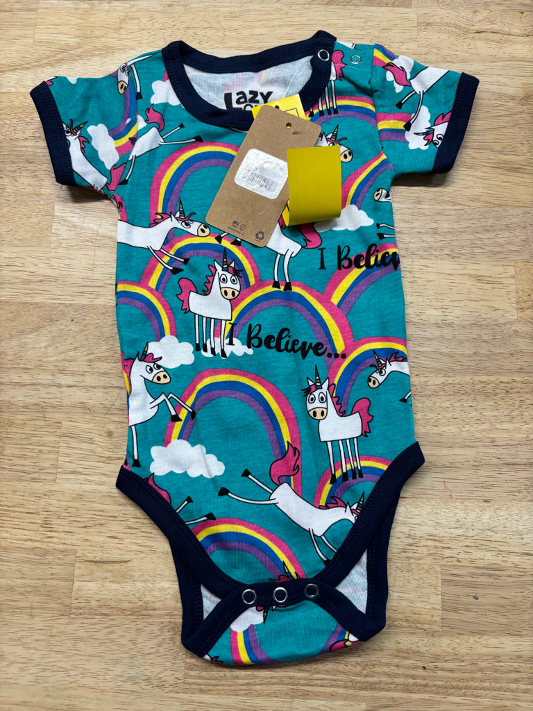 Lazy One Unicorn Rainbow Bodysuit – NWT | 6M