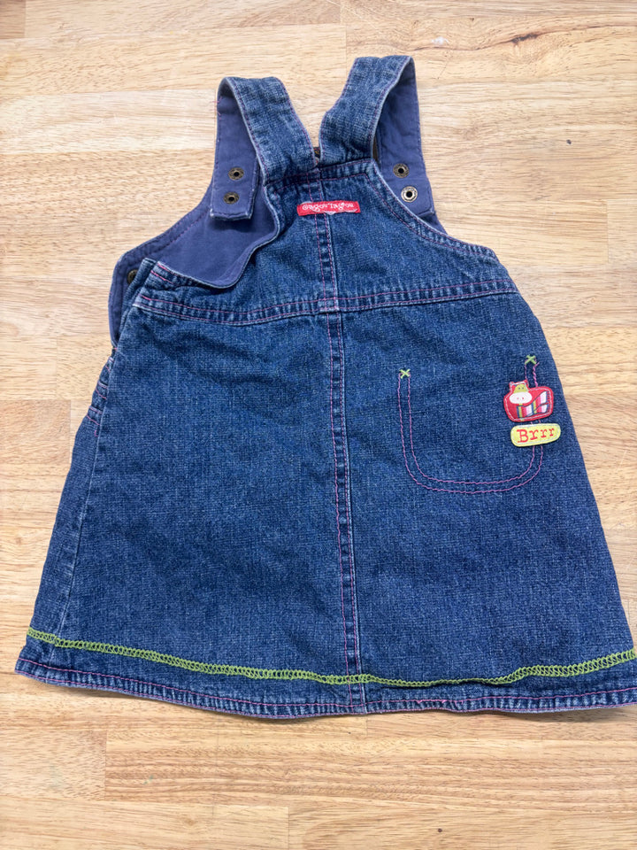 Gagou Tagou Lined Denim Jumper Dress 12M