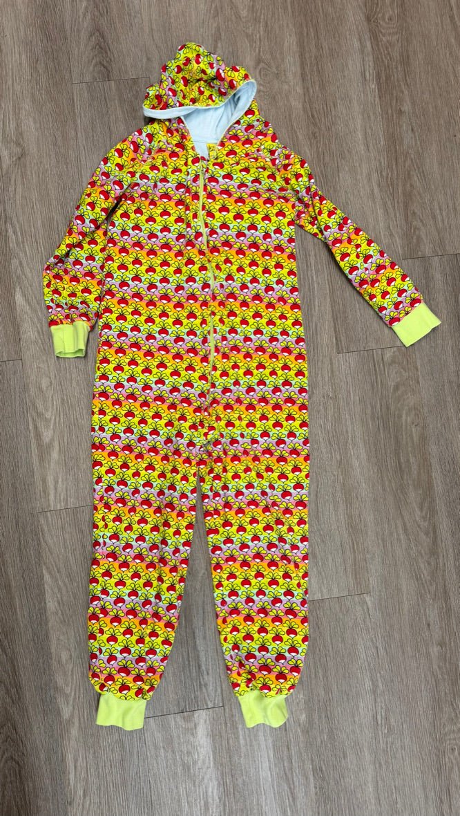 Duns Sweden Hooded One-Piece – 134/140cm (10Y) | Radish Rainbow Print - Nest and Sprout-Consignment