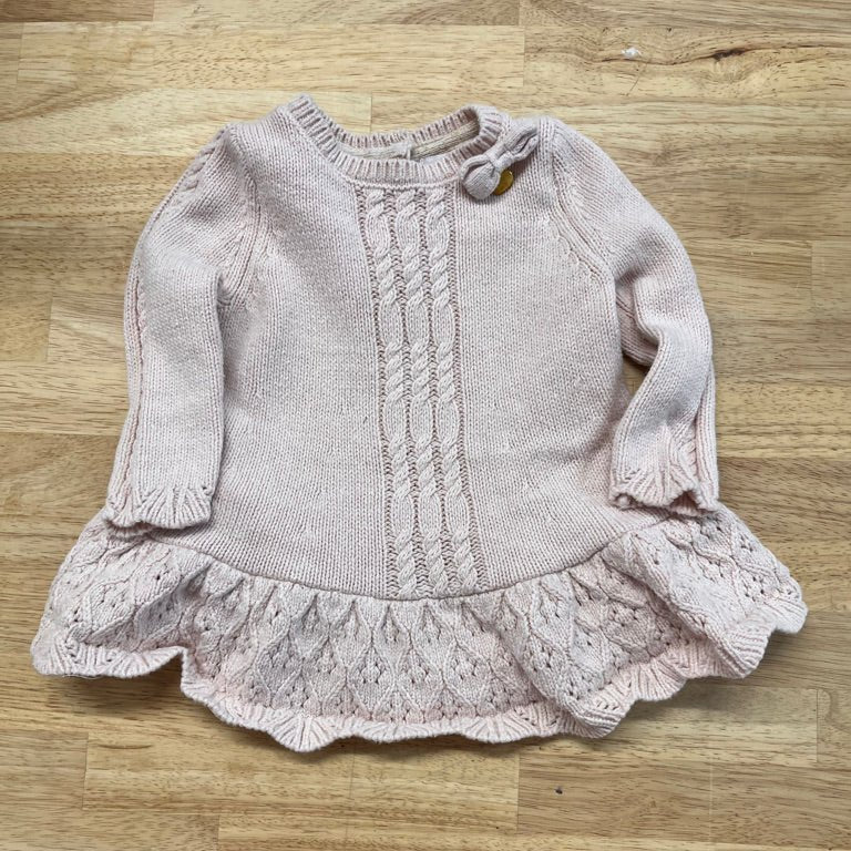 Shabby Chic 3–6M Knit Dress – Light Pink - Nest and Sprout - Consignment