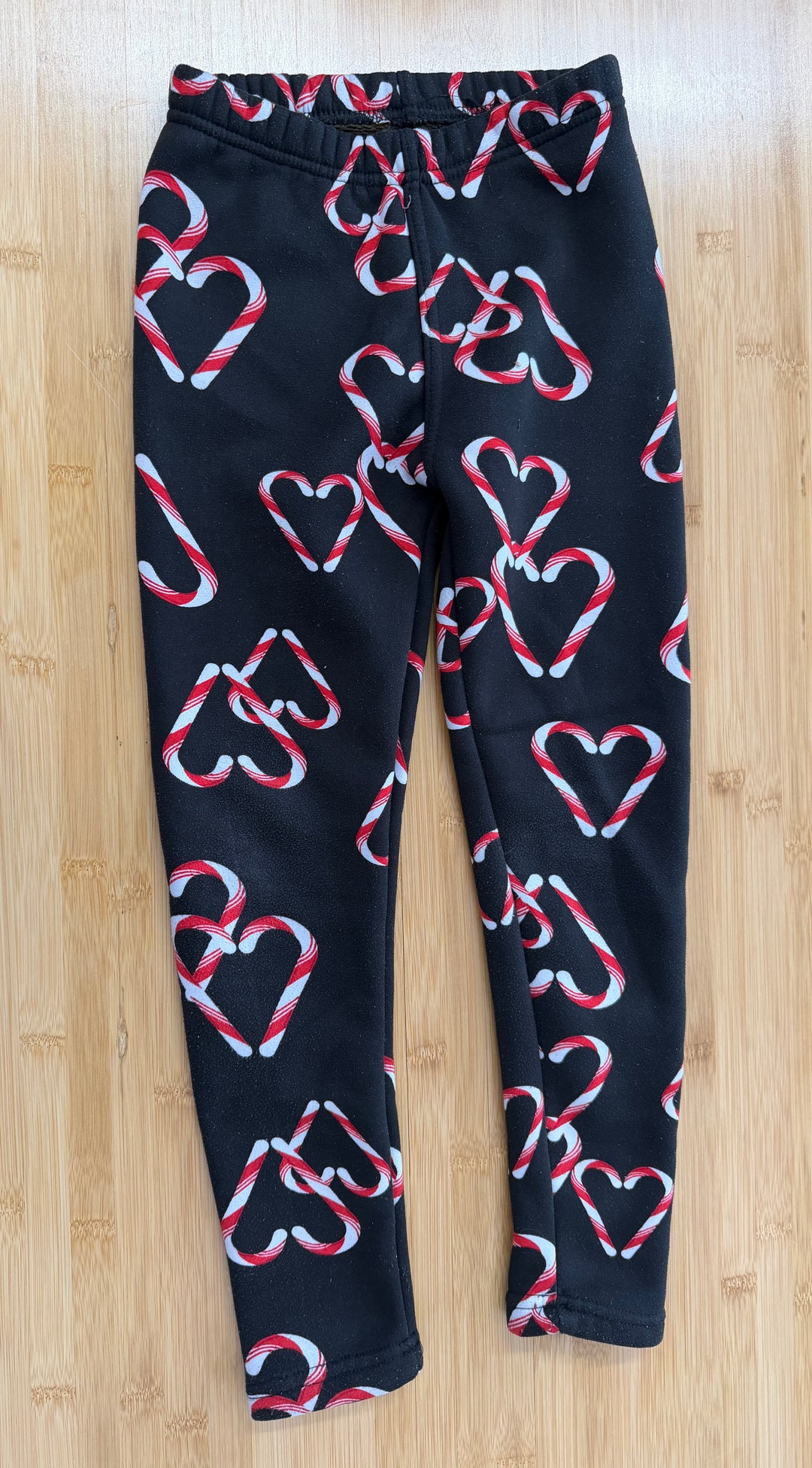 Just Cozy Fleece-Lined Leggings – 7/8 | Black Candy Cane | Holiday