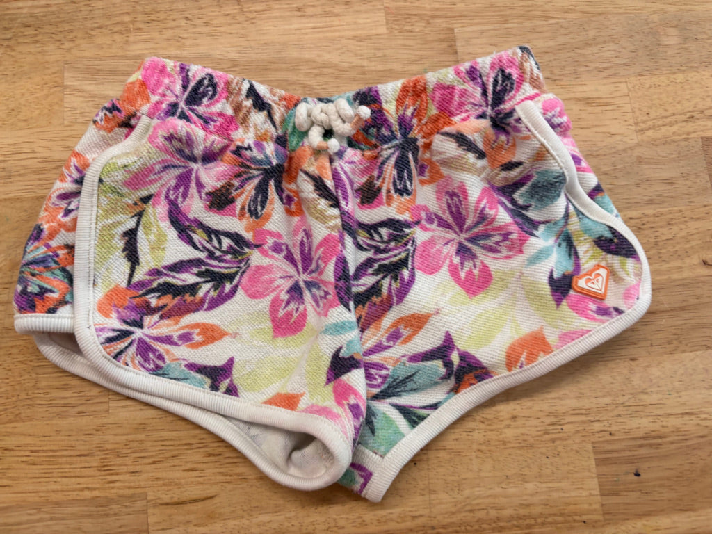 Roxy Girls Size 5 Floral Print Terry Shorts