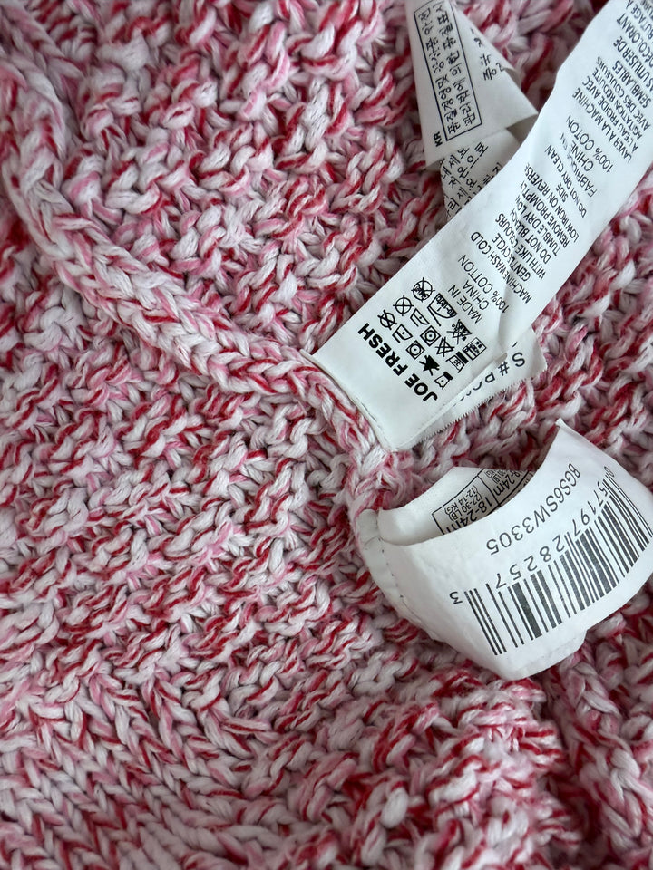 Joe Fresh Cable Knit Sweater – 12-18 Months | Pink | Cable Knit | Button Up