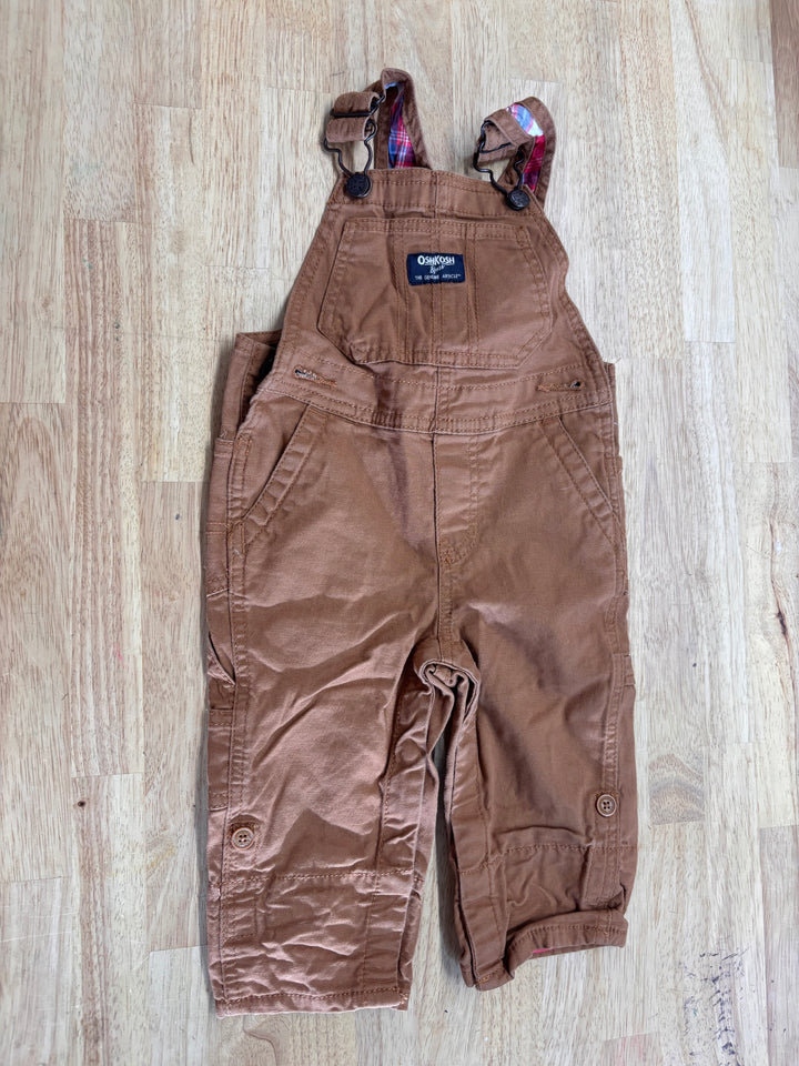 OshKosh Brown Canvas Overalls 12M