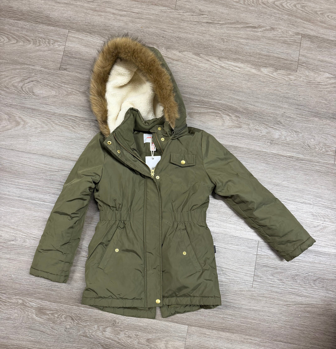 Joe Fresh Puffer Winter Jacket – 7 | Forest Green | Zip-In Faux Fur Lining