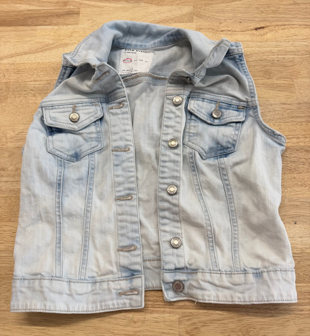 Garage Bleached Denim Vest – Adult XS (Est. 10-12 Fit)