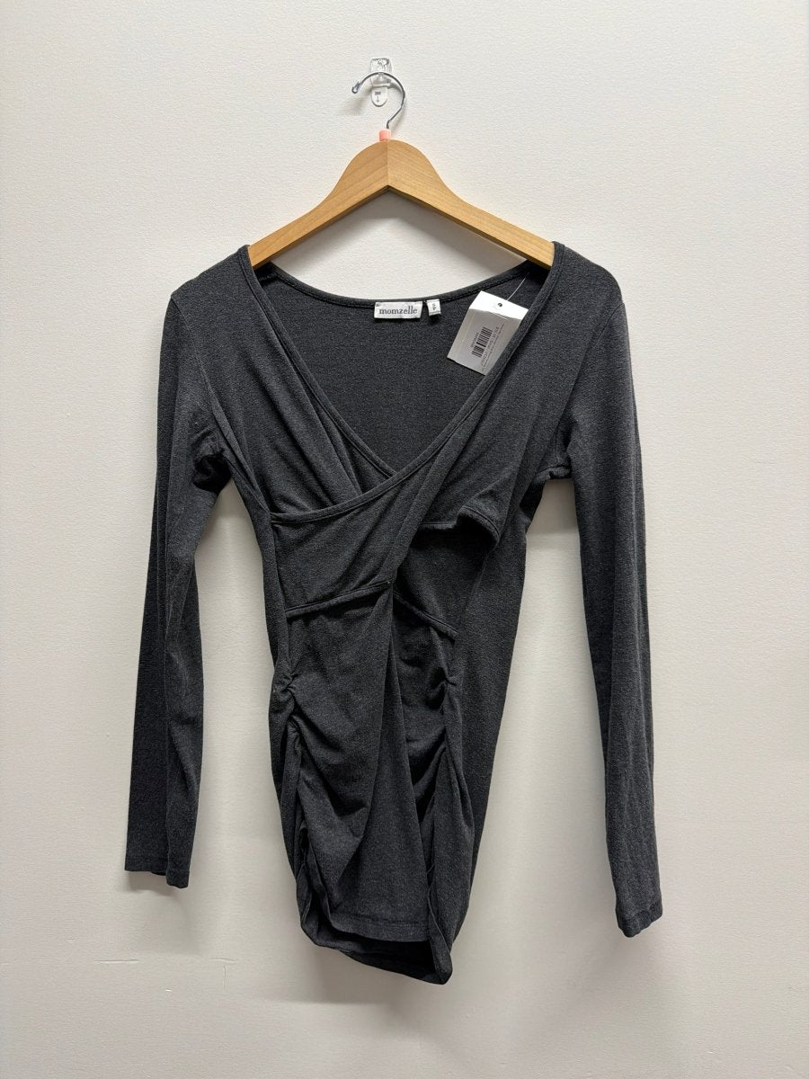 Momzelle Charcoal Long Sleeve Nursing Top - Nest and Sprout - Consignment