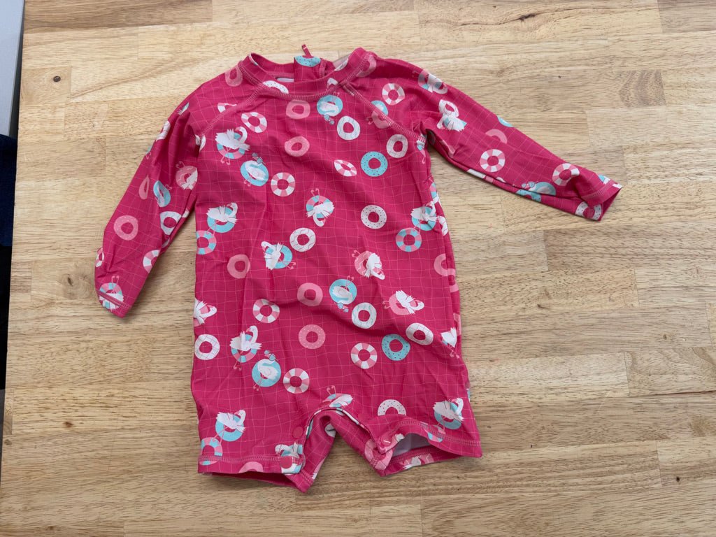 Souris Mini One - Piece Swimsuit – 9–12M | Flamingo - Nest and Sprout - Consignment