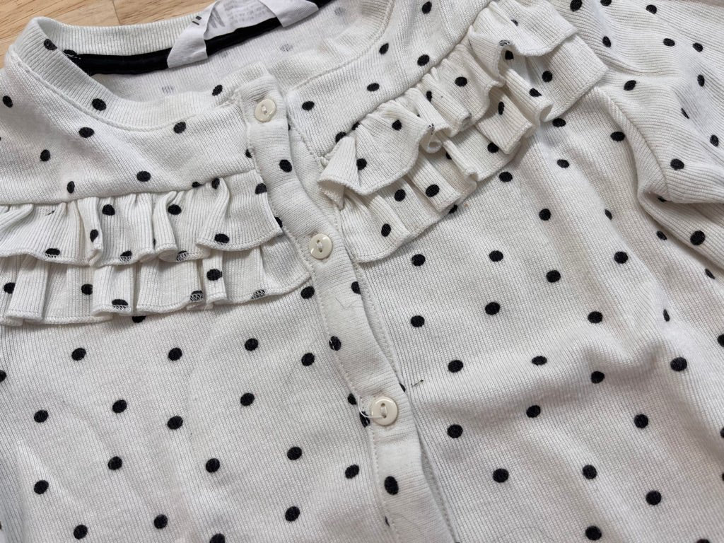 H&M Cardigan – White with Polka Dots - Nest and Sprout - Consignment