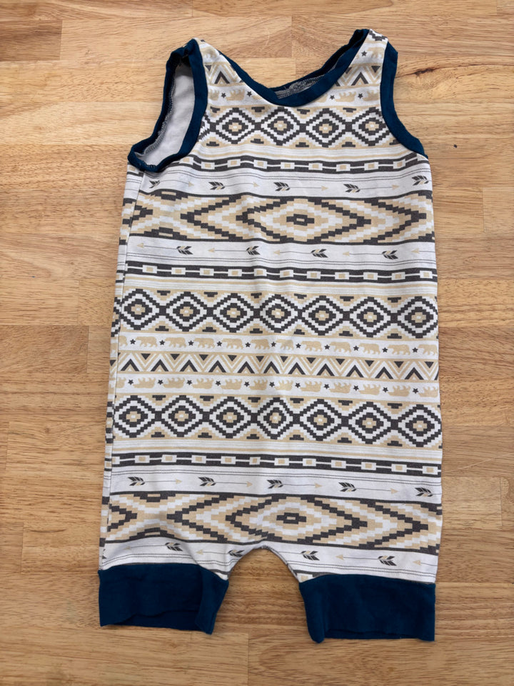 Prairie Bear Boutique 2T Handmade Romper – Geometric Print