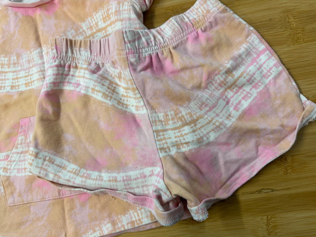 Carter's Jersey Knit Set – 8 | Pink & Orange Rolled Edge Shirt & Shorts - Nest and Sprout - Consignment