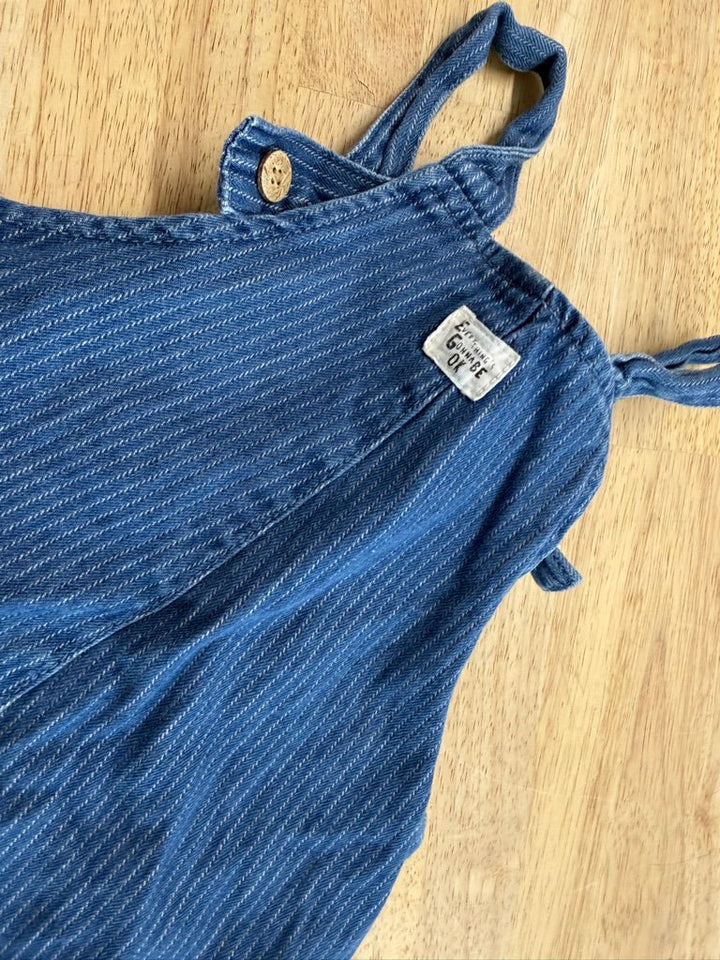 Zara Overalls – 3/4Y | Blue Denim Button - Up Straps - Nest and Sprout - Consignment