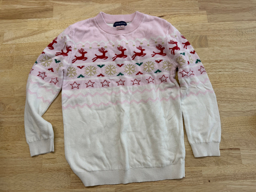 Andy & Evan Reindeer Knit Sweater – 6 | Pink | Play | Holiday