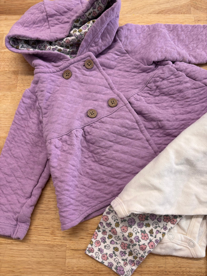 Carter’s 2-Piece Set – 12 Months Lilac Quilted Jacket & Bodysuit
