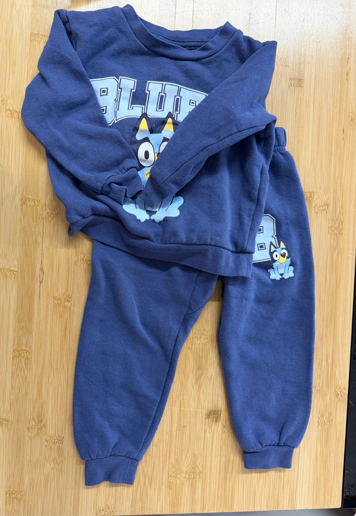 Bluey Two Piece Sweatsuit Set – 2T | Stone Blue