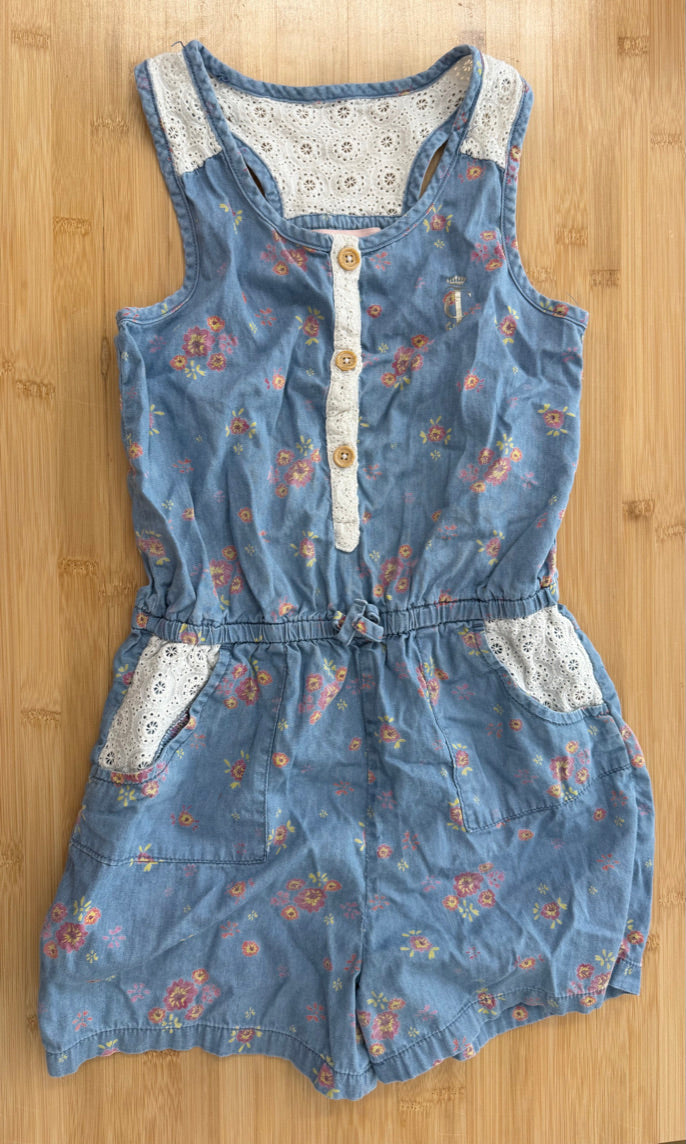 Juicy Couture Floral Lace Denim Romper – 10/12 | Lightweight